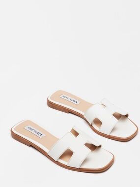 Steve Madden White Open-Toe Slide Sandals